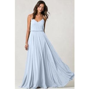 Jenny Yoo Inesse Ciel Blue Chiffon Dress